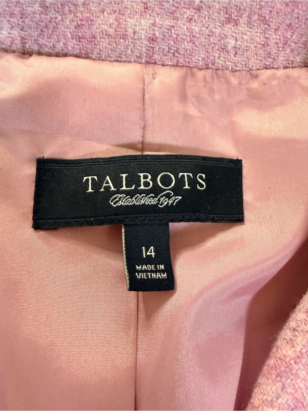 Talbots Women's Pink Wool Blazer/Suit Jacket- Elegant/Feminine Size 14- Like New - Picture 2 of 7